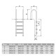 Ladder AISI 316 Model Muro with 4 steps